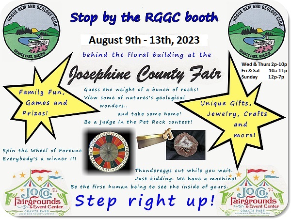 RGGC booth at the 2023 Josephine County Fair Flyer
