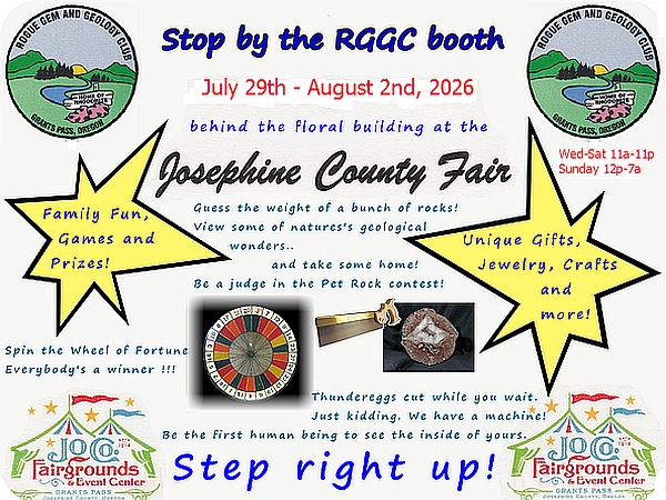 RGGC booth at the 2026 Josephine County Fair Flyer