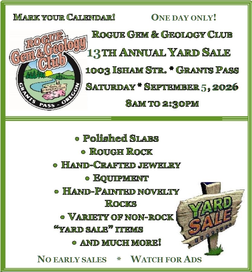 13th Annual RGGC 2026 Yard Sale postcard