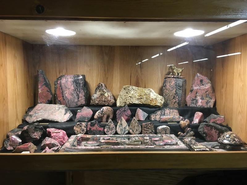 image of Thai BBQ rhodonite display